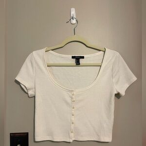 White Forever 21 button down women’s T-Shirt